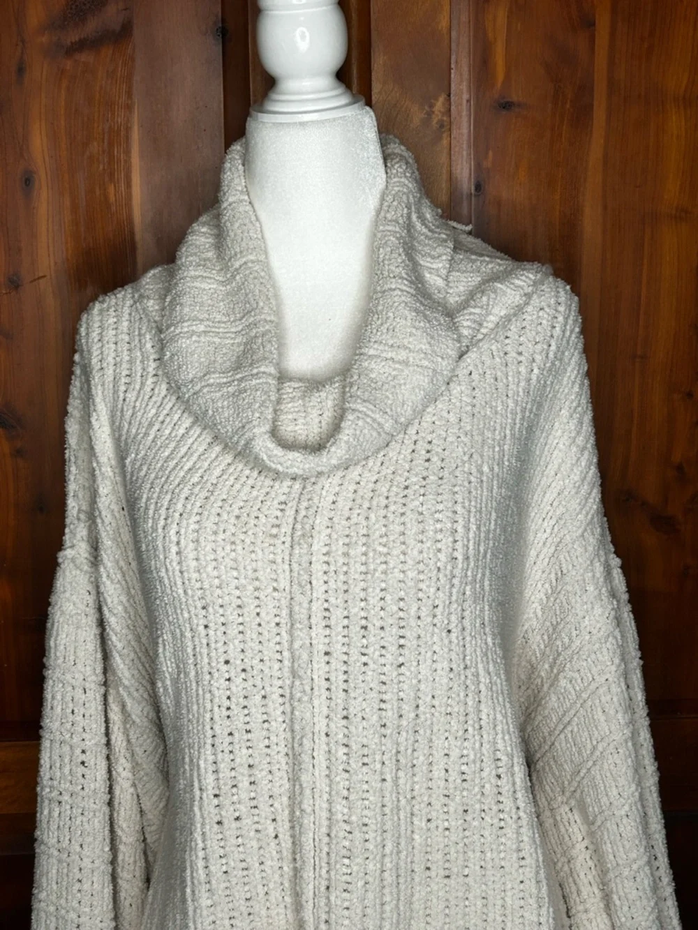 Free People "Be Yours" Cowl Neck Chunky Pullover Sweater Oversized Cottagecore - Picture 5 of 17
